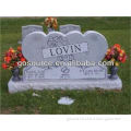 American style double heart with love design tombstone